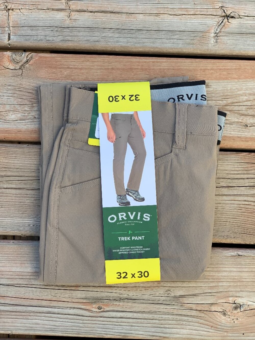 Orvis Trek Pants Men 32x30 Tan Khaki Nylon Stretch Performance Utility Cargo New